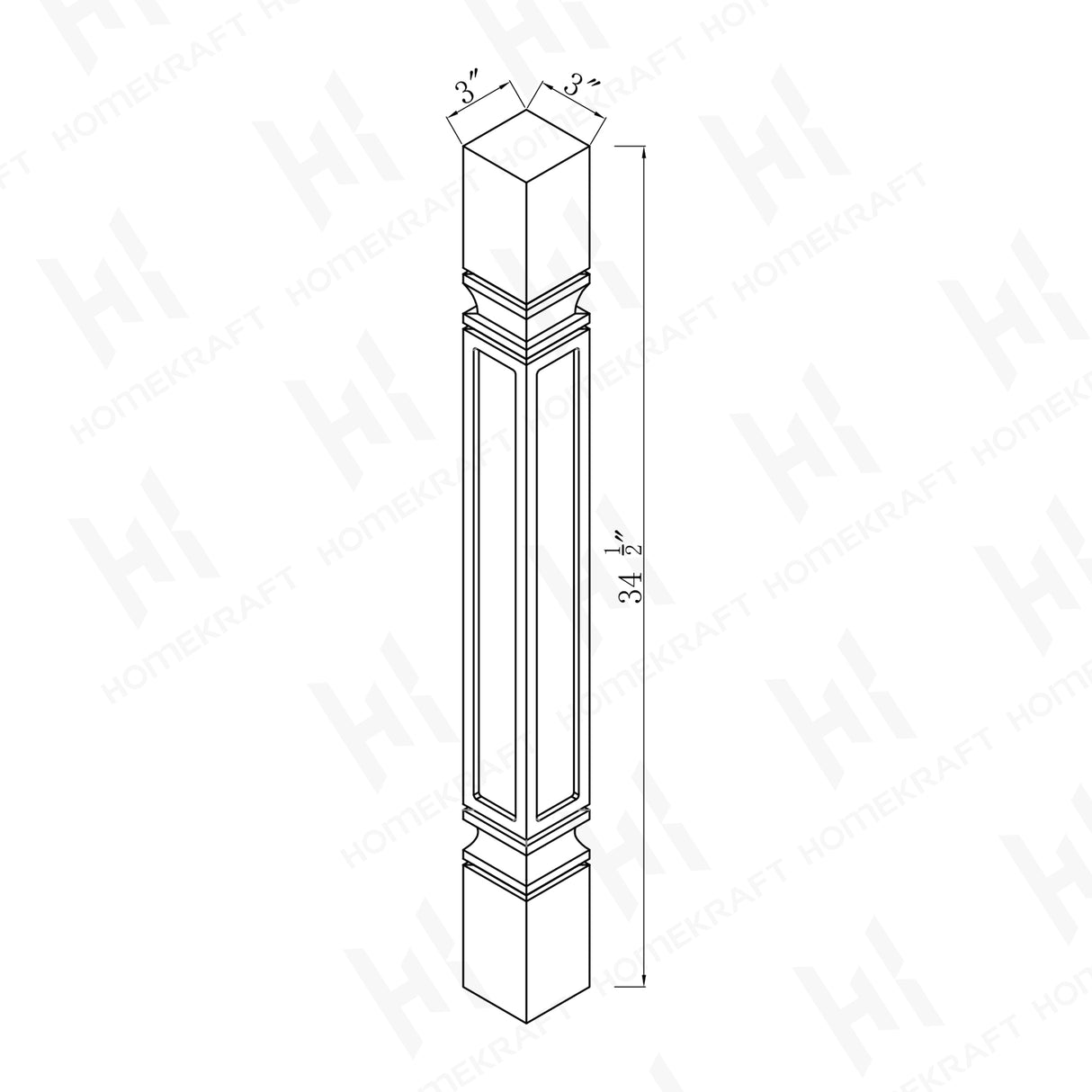 Square Decorative Leg