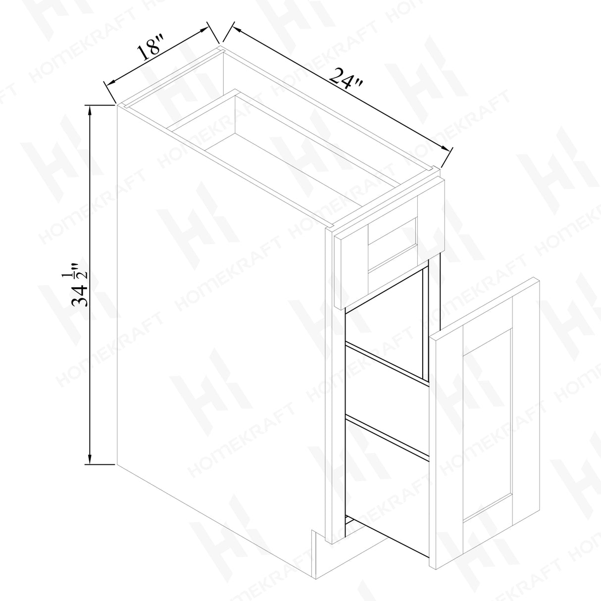 Base Waste Basket Cabinet