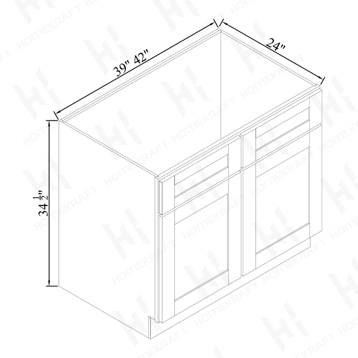 Sink Bases-2 Doors 2 False Drawers