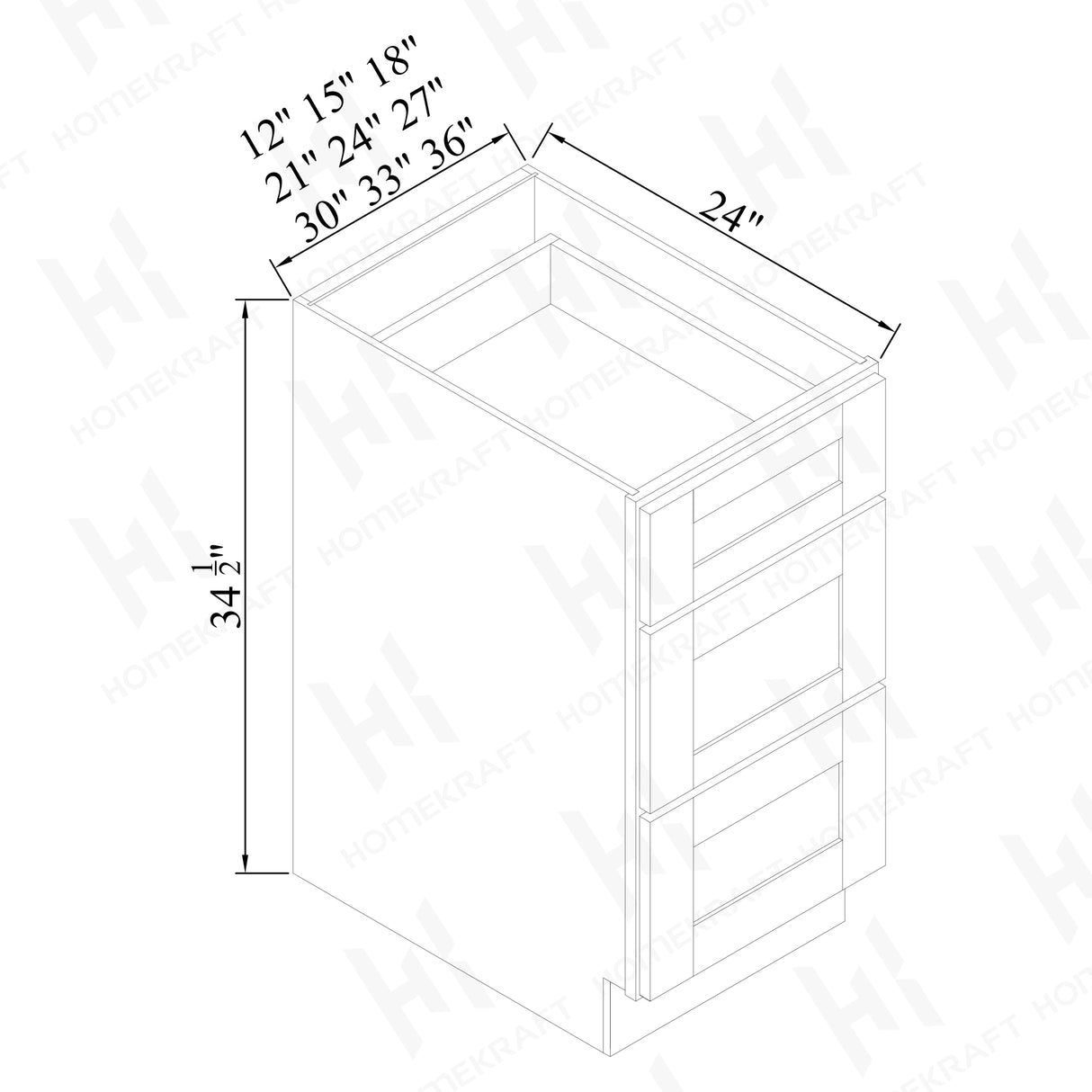 Three Drawer Bases