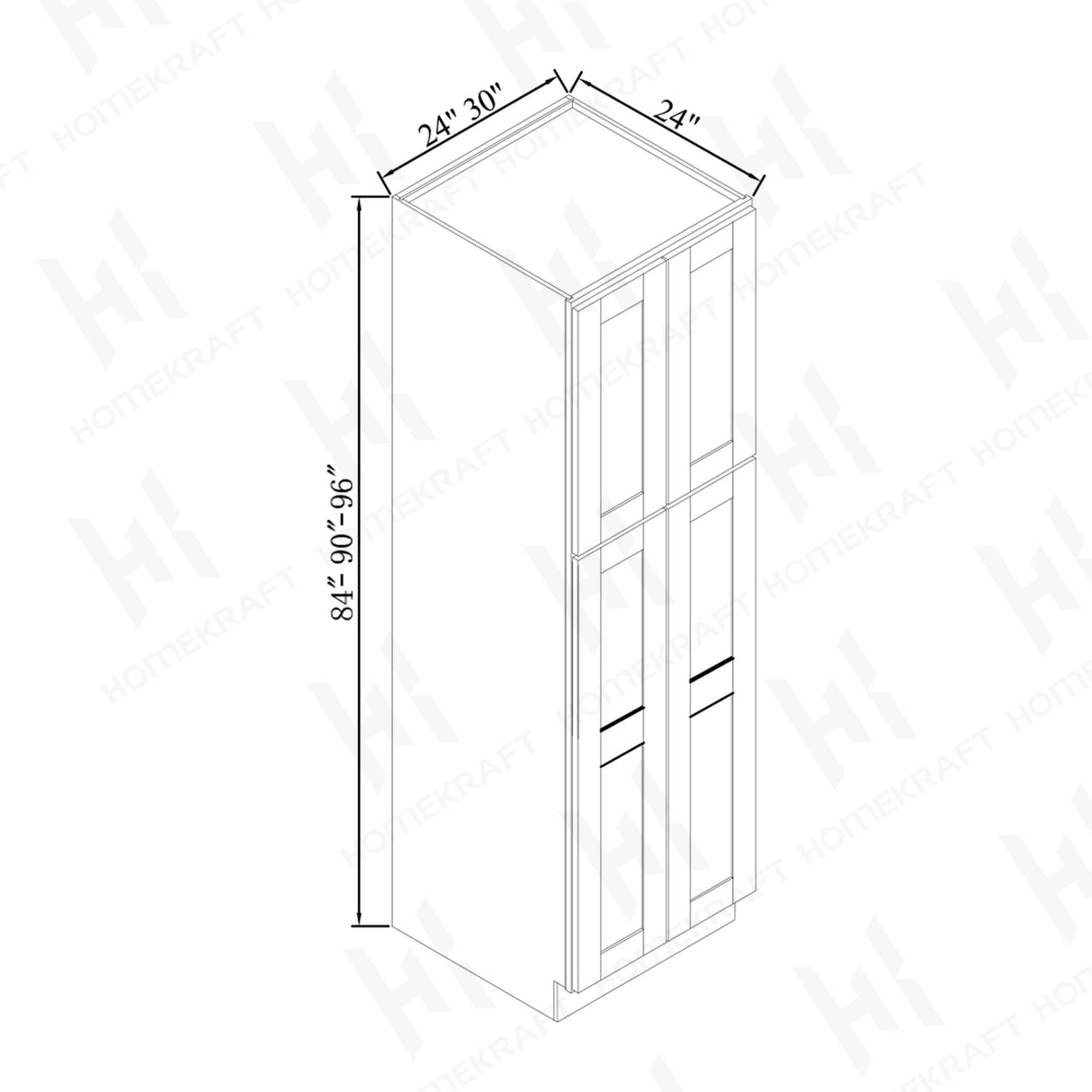 24''D Double Doors Wall Pantries