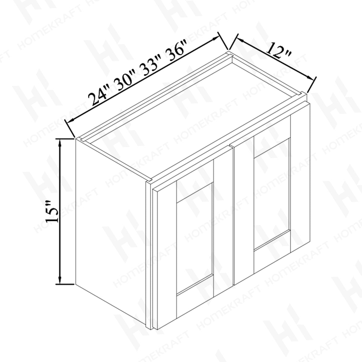 15''H Double Doors Wall Cabinets