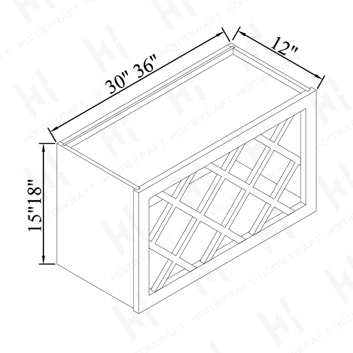 Wall Wine Rack With Lattice Panels