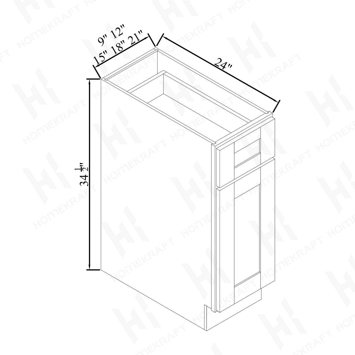 Single Door Single Drawer Bases
