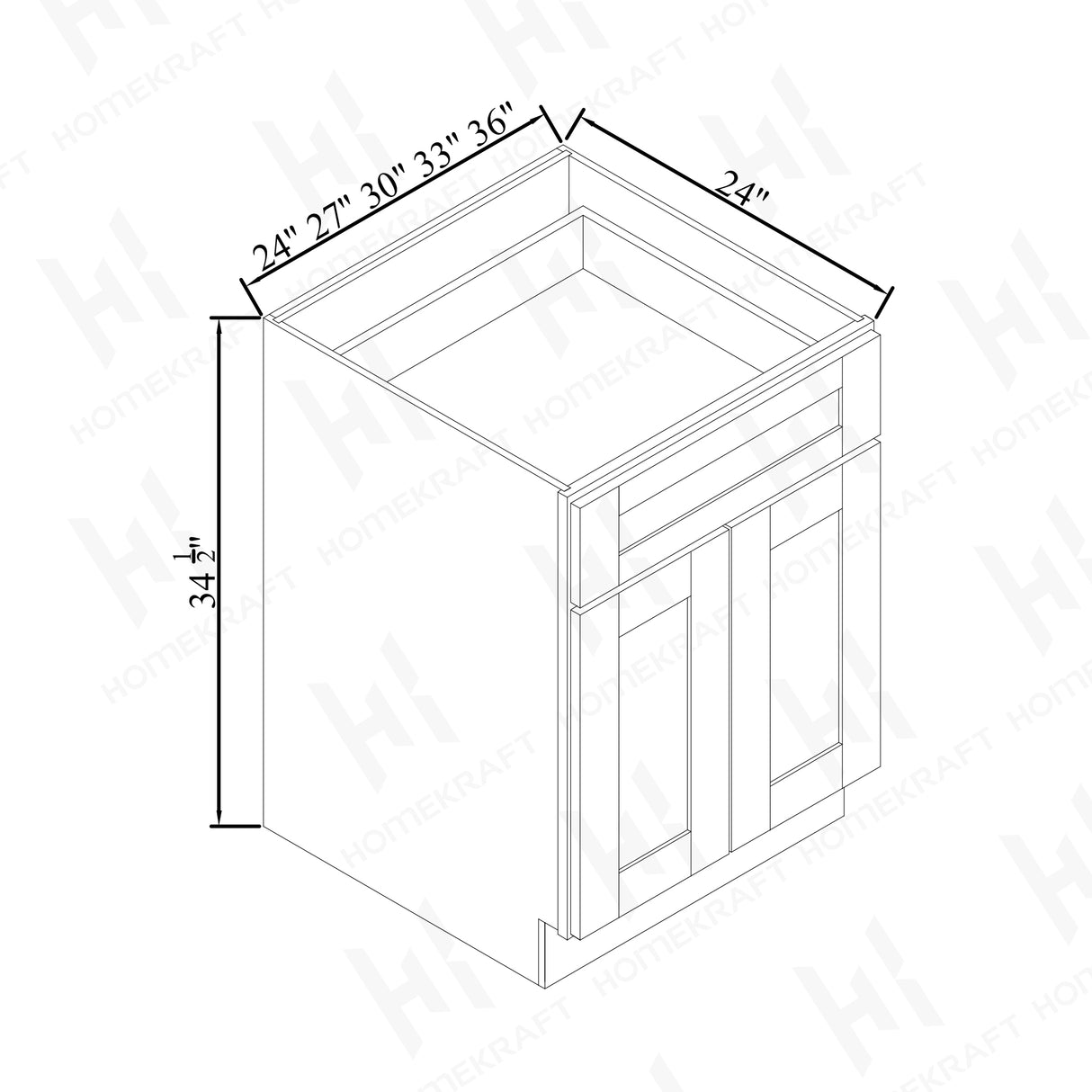 Double Doors Single Drawer Bases