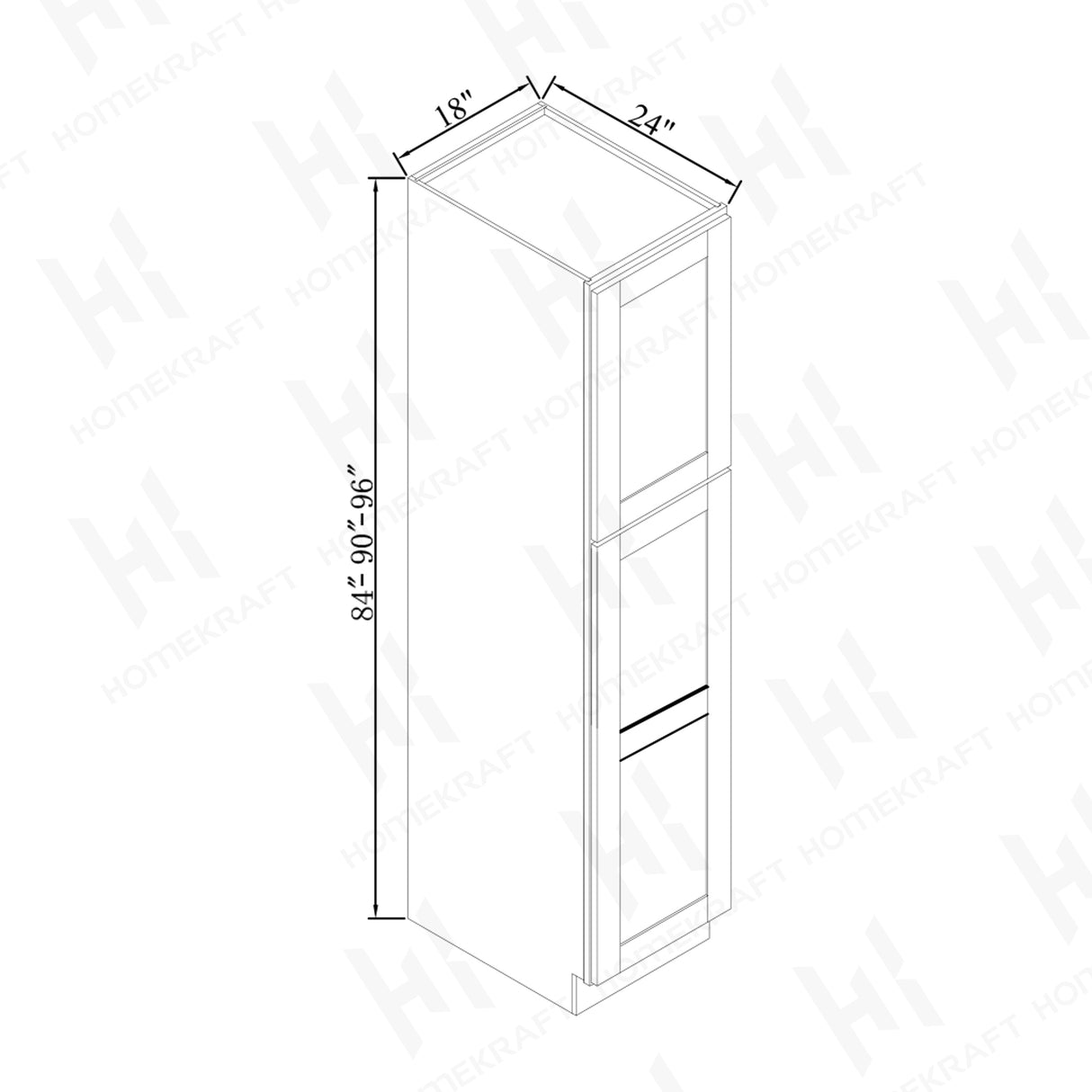 24''D Single Door Wall Pantries