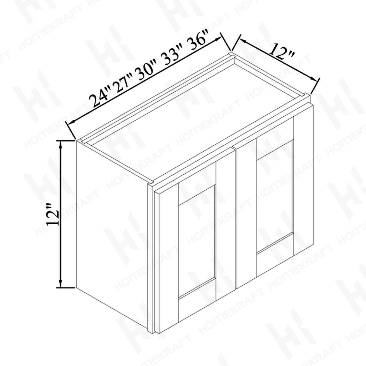 12''H Double Doors Wall Cabinets