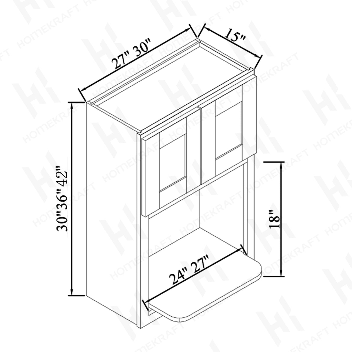 Wall Microwave Open Shelf